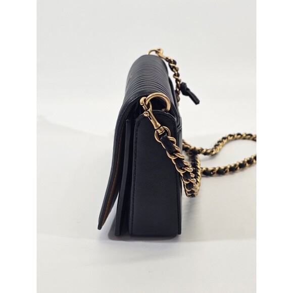 WN Coach Dinky W Quliting And Rivets Black Leather Studded Crossbody Bag Purse - Picture 2 of 12